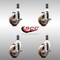 Service Caster 4 Inch 316SS High Temp Glass Filled Nylon 1-1/4 Inch Stem Caster Set Brake SCC SCC-SS316EX20S414-GFNSHT-TLB-114-4 - alternate 3